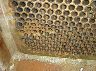 Eroded Condenser Tube Sheet